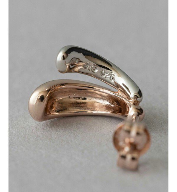 ete「バイカラー ダブルライン ピアス」|ピアス|