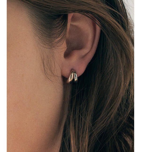 ete「バイカラー ダブルライン ピアス」|ピアス|