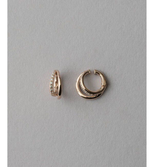 ete「ビジュー ハグイヤリング」|イヤリング|ピンクゴールド