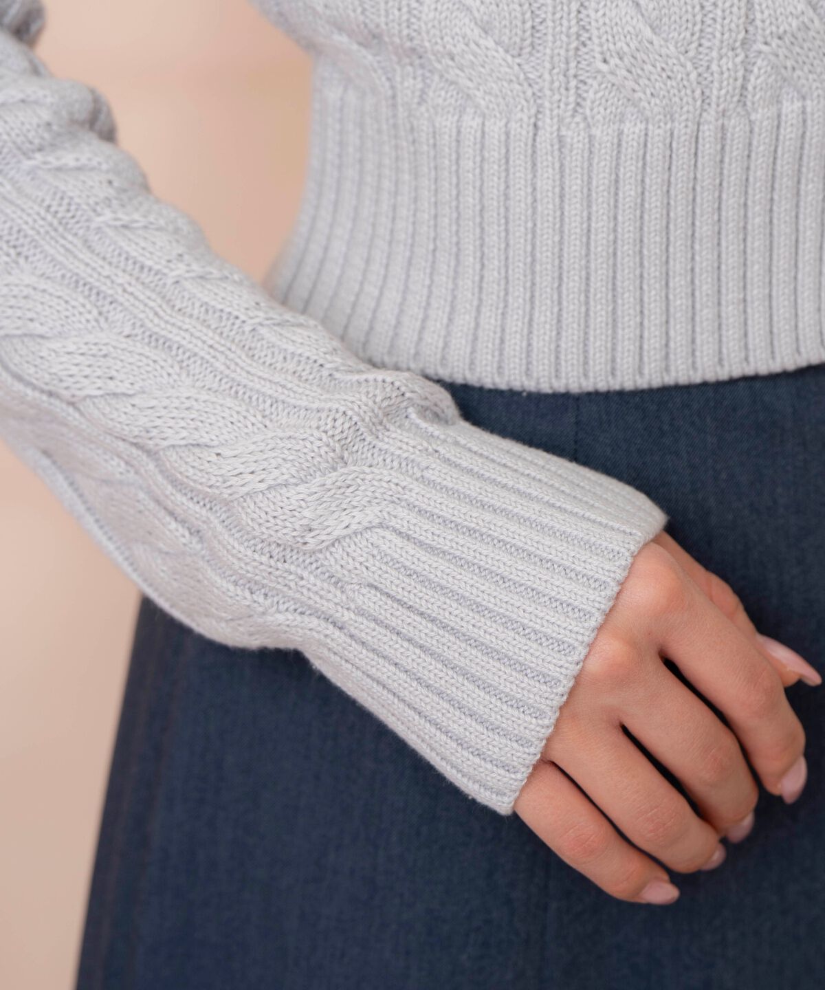 WILLSELECTION「ビジューリボンケーブルカーディガン」|カーディガン|