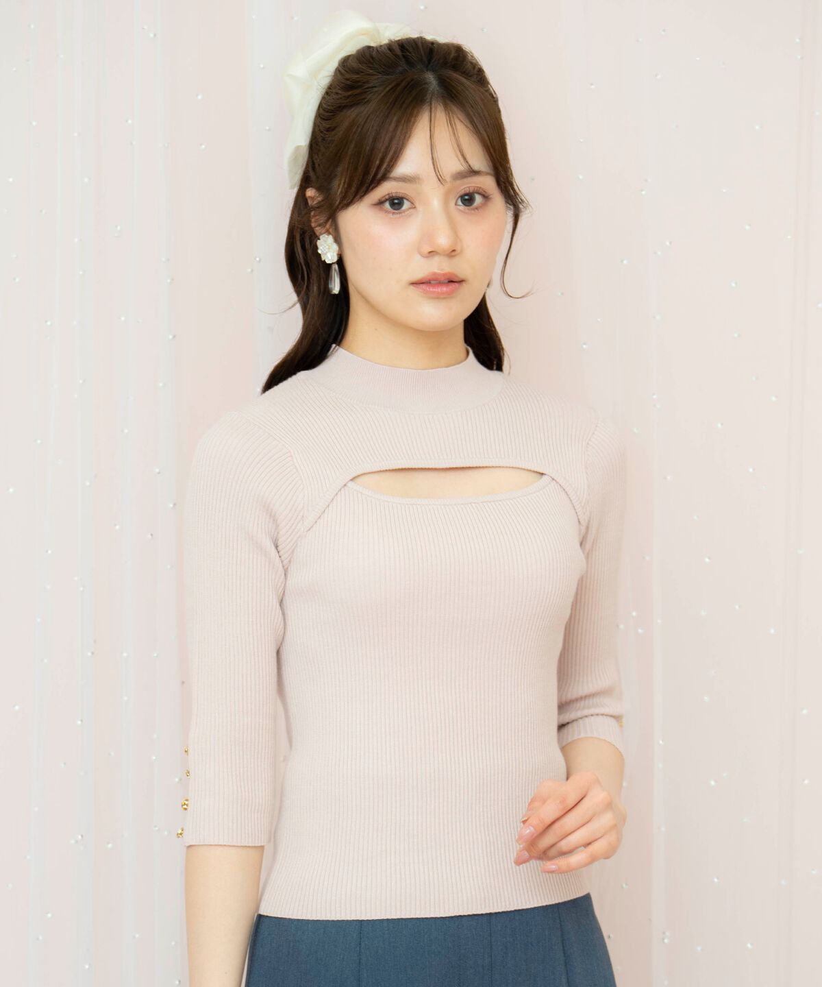 WILLSELECTION「デコルテオープンハイネックプルオーバー」|ニット・セーター|