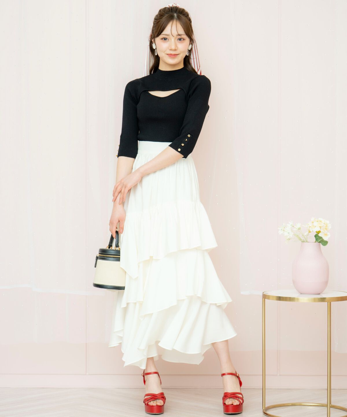 WILLSELECTION「デコルテオープンハイネックプルオーバー」|ニット・セーター|