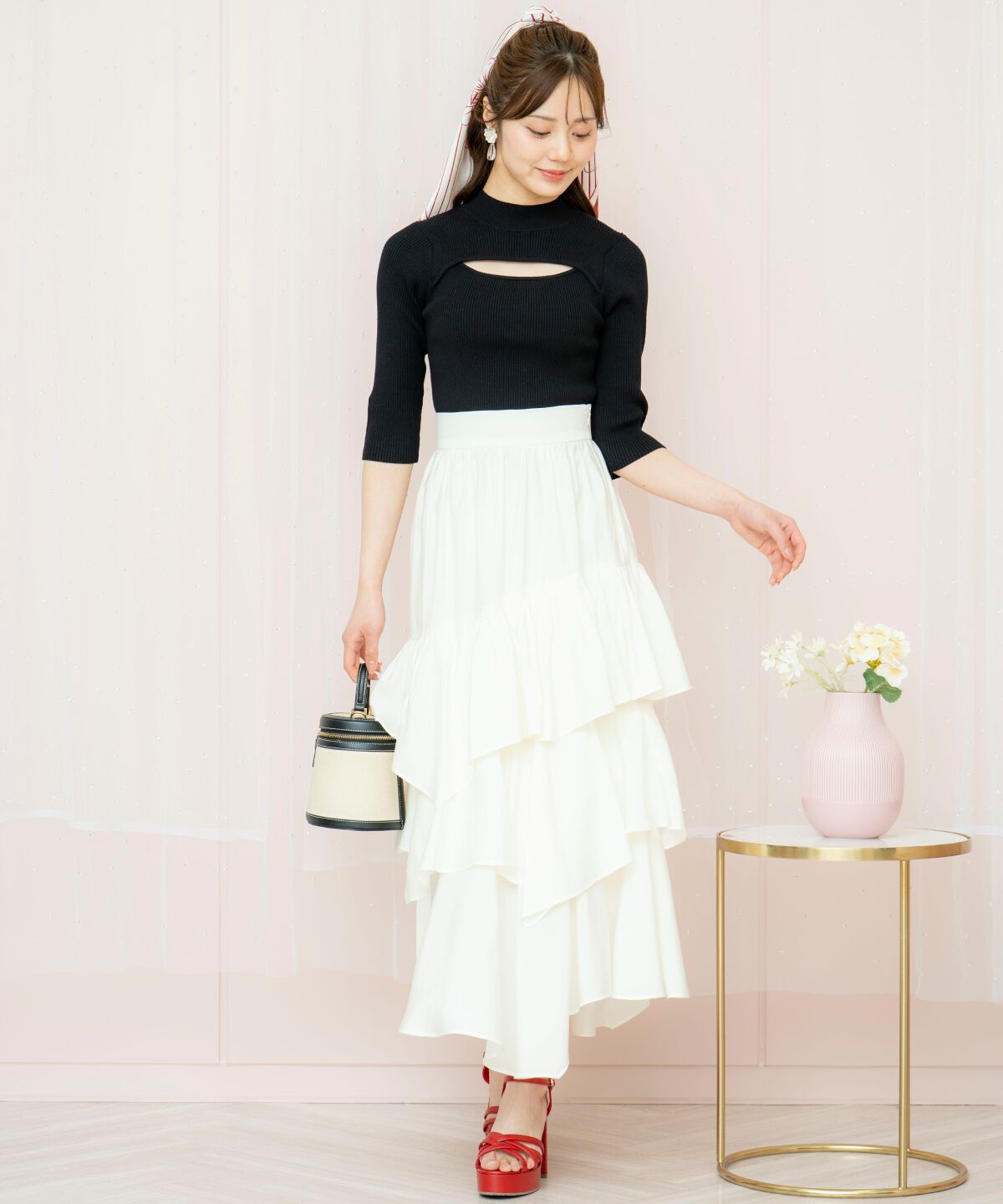 WILLSELECTION「デコルテオープンハイネックプルオーバー」|ニット・セーター|