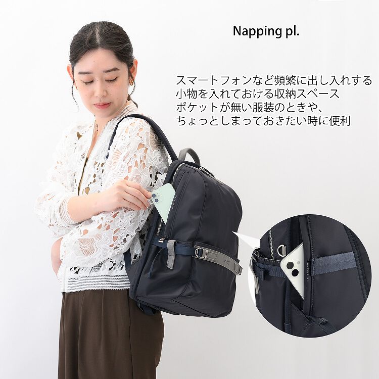 W&.Day/Night「W&.Day/Night リッカノーツ スクエアリュック レディース A4 13.3インチPC シンプル 通勤 19161 バッグ」|リュック|