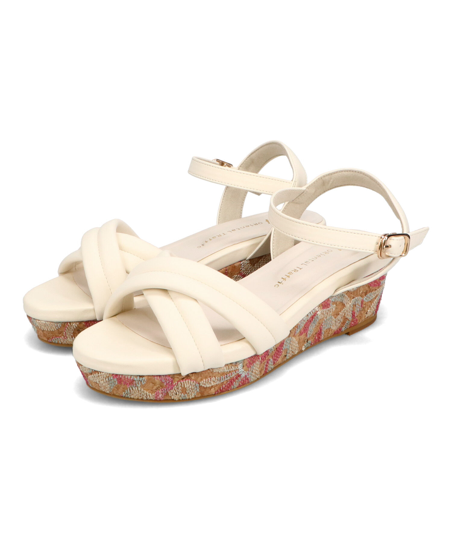 WA Oriental TRaffic「パデットクロスコルクウエッジサンダル/52212 サンダル　人気 トレンド」|サンダル|