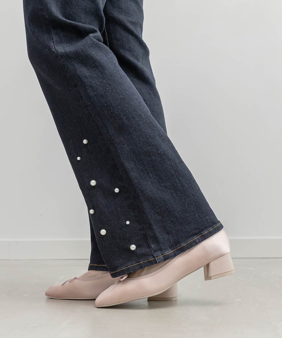  「スクエアトゥヒールアップバレエシューズ」|パンプス|