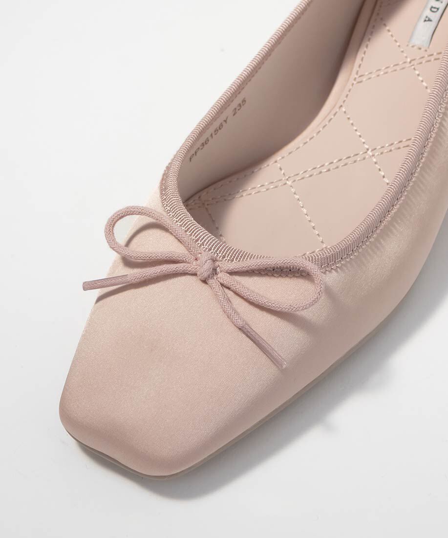  「スクエアトゥヒールアップバレエシューズ」|パンプス|