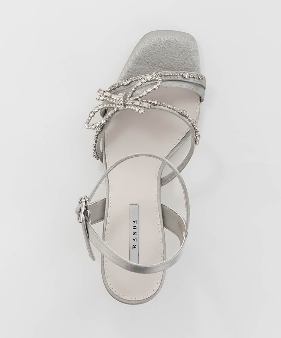  「ビジューリボンストラップサンダル」|サンダル|