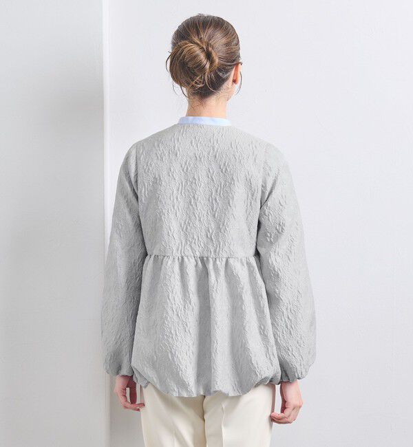 UNITED ARROWS「ツートーン ジャガード ブルゾン ジャケット」|ノーカラージャケット|