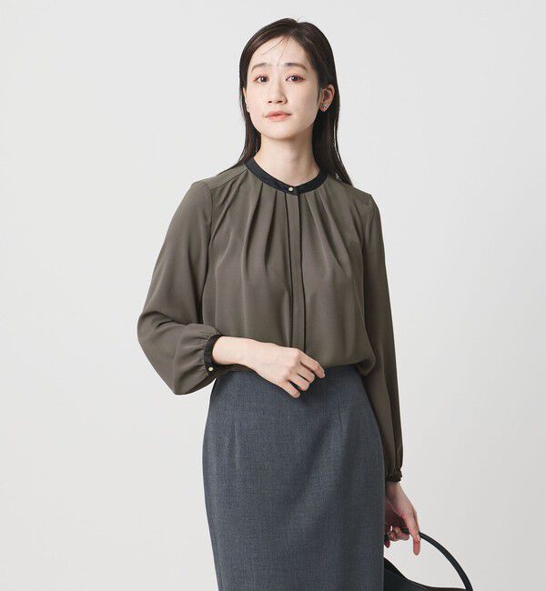 UNITED ARROWS「バイカラー パイピング ブラウス ‐ウォッシャブル‐」|シャツ・ブラウス|