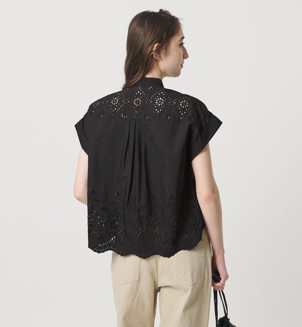 UNITED ARROWS「＜TICCA＞レース フレンチスリーブ シャツ」|シャツ・ブラウス|