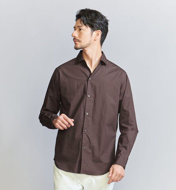 BEAUTY&YOUTH UNITED ARROWS「【WEB限定 WARDROBE SMART】コットン ワイドカラー スキッパー シャツ」|シャツ・ブラウス|