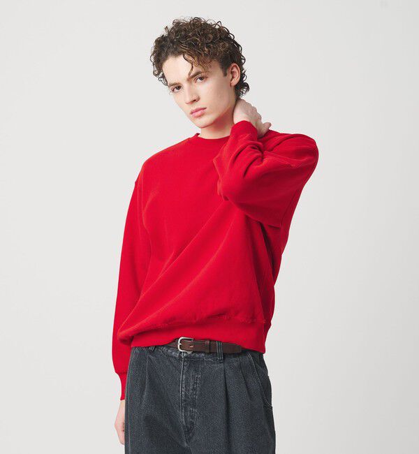 BEAUTY&YOUTH UNITED ARROWS「ピーチスキン ダメージ クルーネック スウェット」|スウェット・ジャージ|RED
