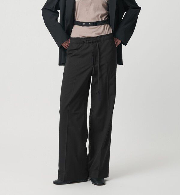 ATTISESSION「＜ATTISESSION＞ストレート トラウザー ブラック」|スラックス|