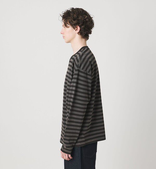 MONKEY TIME「ウォッシュド ボーダー ロングスリーブ Tシャツ」|Tシャツ・カットソー|