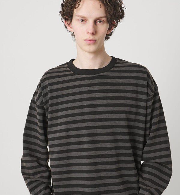 MONKEY TIME「ウォッシュド ボーダー ロングスリーブ Tシャツ」|Tシャツ・カットソー|