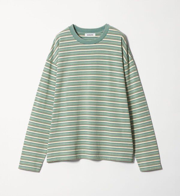 MONKEY TIME「ウォッシュド ボーダー ロングスリーブ Tシャツ」|Tシャツ・カットソー|