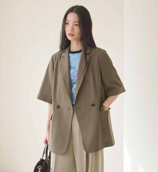 BEAUTY&YOUTH UNITED ARROWS「ハーフスリーブ ジャケット 吸水速乾 防シワ」|テーラードジャケット|