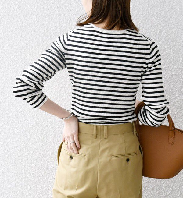 SHIPS any「SHIPS any:〈手洗い可能〉コットン クルーネック ベーシック リブ ニット」|ニット・セーター|