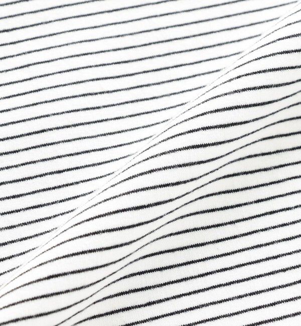 SHIPS any「SHIPS any: マイクロボーダー ミニ裏毛 ライト スウェット ライク Tシャツ◇」|Tシャツ・カットソー|