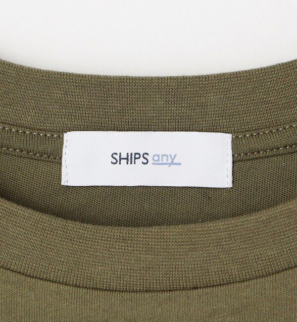 SHIPS any「SHIPS any: コットン / ナイロン コンビ スケアスリーブ スピンドル ワイド Tシャツ◇」|Tシャツ・カットソー|