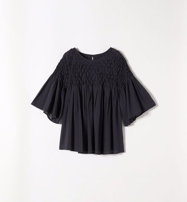 SHIPS any「SHIPS any:〈洗濯機可能〉ハンドスモッキング コットン フレア ブラウス」|シャツ・ブラウス|