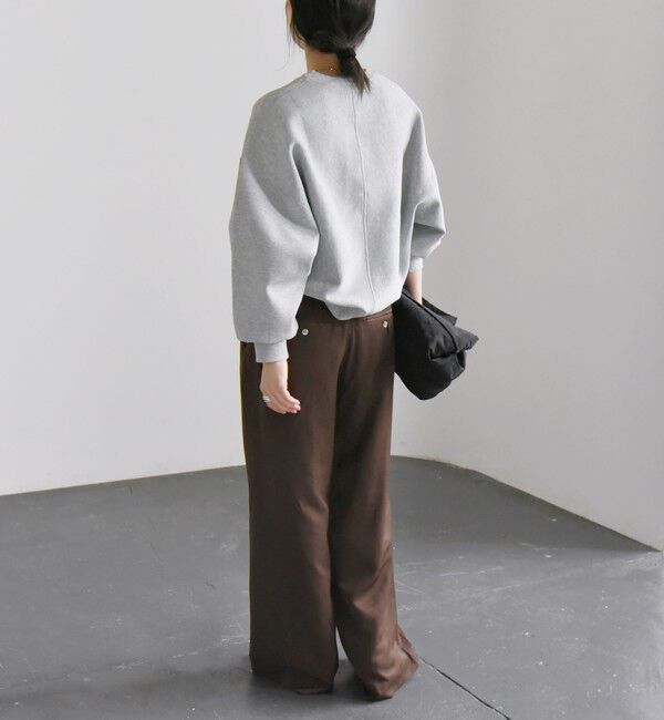 quaranciel「quaranciel:〈洗濯機可能〉シルキー サテン ダブルウエスト ワイド パンツ」|その他|