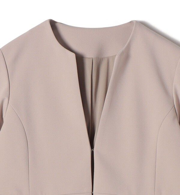 SHIPS Colors 「SHIPS Colors:ストレッチ ジョーゼット ペプラム ジャケット（セットアップ対応可能）◇」|ノーカラージャケット|