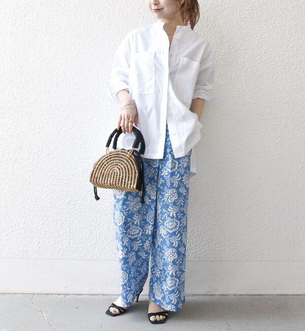 SHIPS any「【WEB限定】SHIPS any: 〈洗濯機可能〉リネン ミックス スタンドカラー ポケット シャツ 25SS」|シャツ・ブラウス|