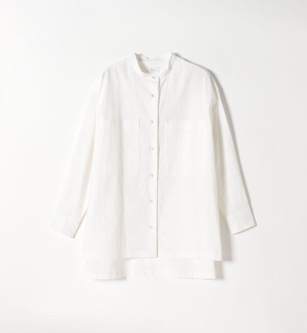 SHIPS any「【WEB限定】SHIPS any: 〈洗濯機可能〉リネン ミックス スタンドカラー ポケット シャツ 25SS」|シャツ・ブラウス|