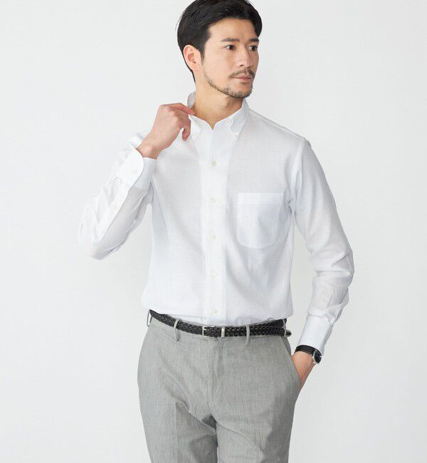 SHIPS「SHIPS: イタリアン ボタンダウン カラミ ソリッド シャツ」|シャツ・ブラウス|ホワイト