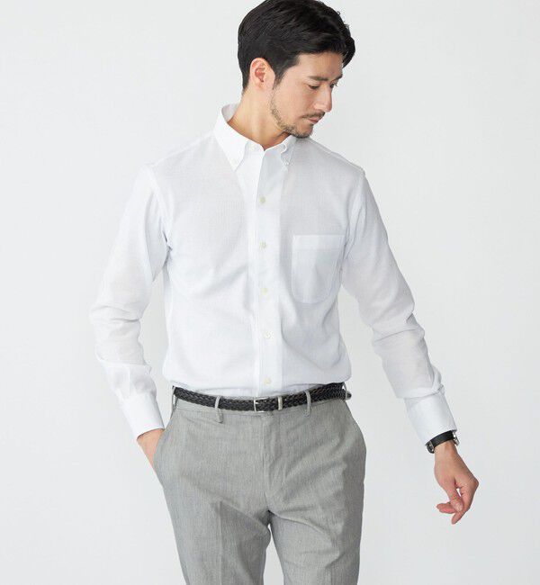 SHIPS「SHIPS: イタリアン ボタンダウン カラミ ソリッド シャツ」|シャツ・ブラウス|