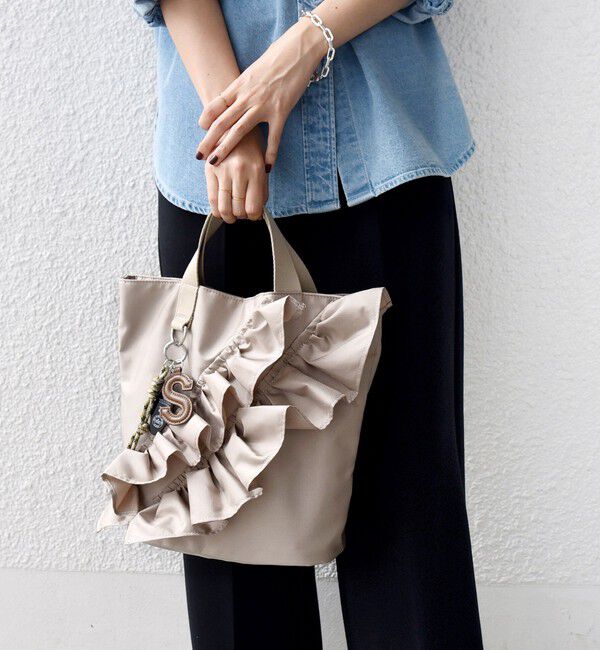 SHIPS for women「【WEB限定】チャーム 付き フリル トート」|トートバッグ|