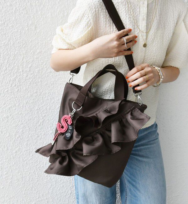 SHIPS for women「【WEB限定】チャーム 付き フリル トート」|トートバッグ|