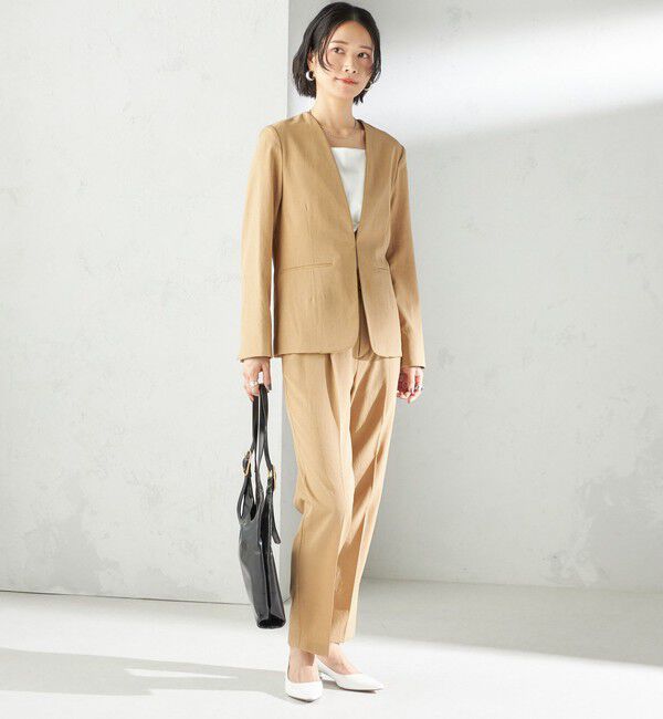 SHIPS for women「〈手洗い可能〉FUNCTIONAL カラーレス ジャケット（セットアップ対応）」|ノーカラージャケット|