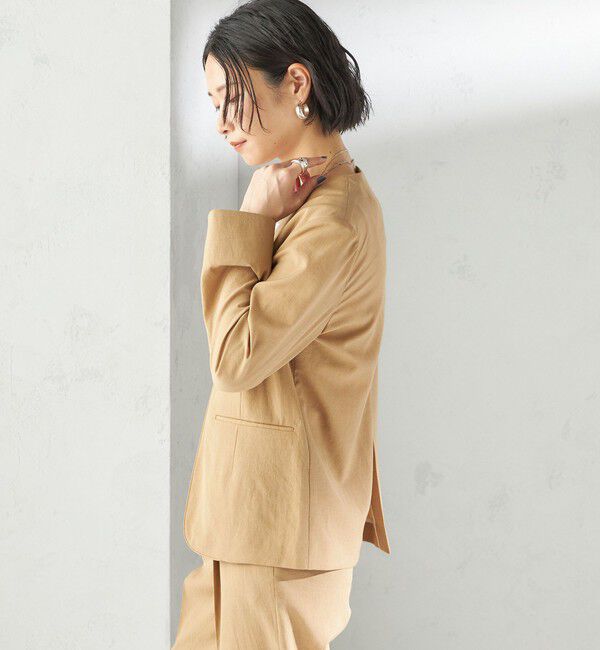 SHIPS for women「〈手洗い可能〉FUNCTIONAL カラーレス ジャケット（セットアップ対応）」|ノーカラージャケット|