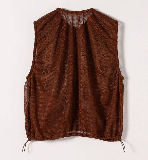 SHIPS any「SHIPS any:〈手洗い可能〉メッシュ シアー ドロスト ギャザー ノースリーブ ベスト」|ベスト・ジレ|