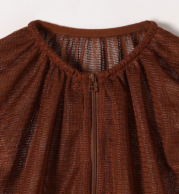 SHIPS any「SHIPS any:〈手洗い可能〉メッシュ シアー ドロスト ギャザー ノースリーブ ベスト」|ベスト・ジレ|