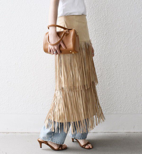 SHIPS any「bon_meur:〈手洗い可能〉フリンジ ティアード タイト スカート」|スカート|
