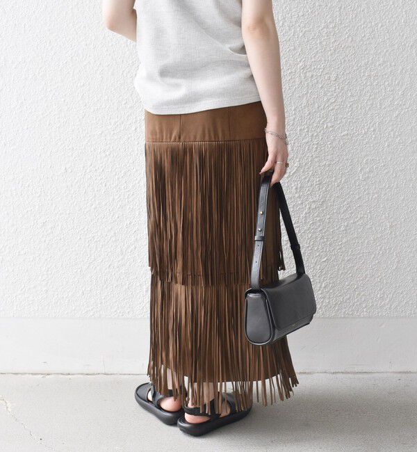 SHIPS any「bon_meur:〈手洗い可能〉フリンジ ティアード タイト スカート」|スカート|