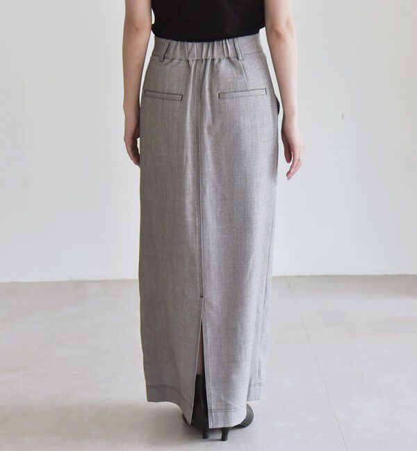 quaranciel「quaranciel:〈洗濯機可能〉ウーステッド ステッチ Iライン ロング スカート」|スカート|