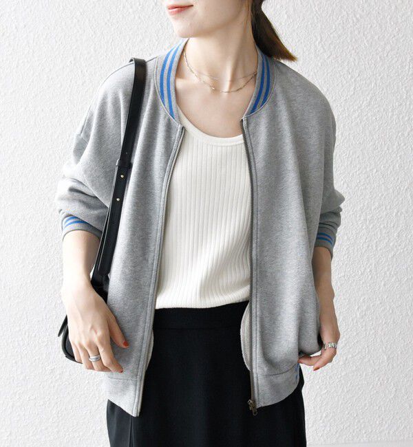 SHIPS any「【SHIPS any別注】La Hutte:〈洗濯機可能〉裏起毛 ロゴ ジップ ブルゾン」|ブルゾン・スタジャン|