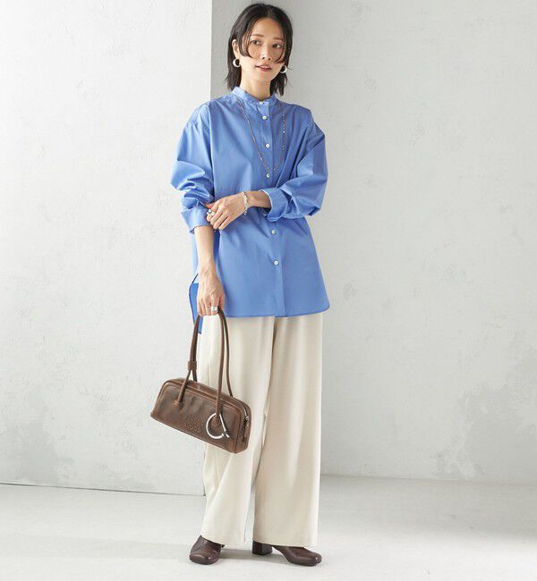 SHIPS for women「〈手洗い可能〉ソリッド フロント ヨーク スタンドカラー シャツ」|シャツ・ブラウス|