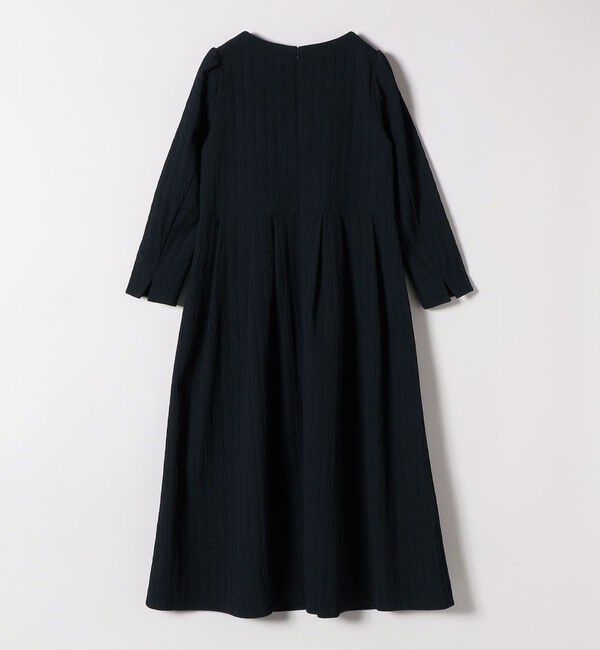 SHIPS any「SHIPS any:〈手洗い可能〉ジャカード ウエスト タック ノーカラー ワンピース［NAVY BLUE］」|ワンピース|