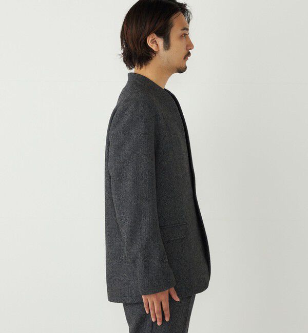 SHIPS Colors 「SHIPS Colors:T/W ツイード ノーカラー ジャケット(セットアップ対応可能)◇」|ノーカラージャケット|