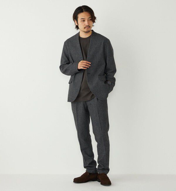 SHIPS Colors 「SHIPS Colors:T/W ツイード ノーカラー ジャケット(セットアップ対応可能)◇」|ノーカラージャケット|