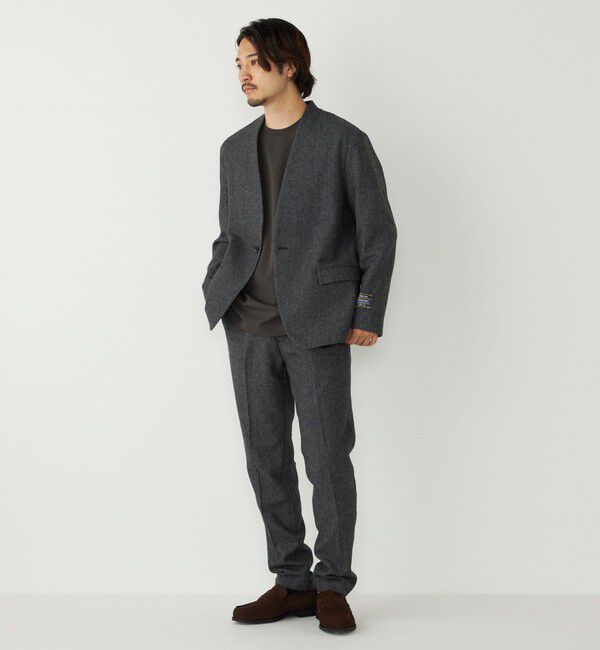 SHIPS Colors 「SHIPS Colors:T/W ツイード ノーカラー ジャケット(セットアップ対応可能)◇」|ノーカラージャケット|