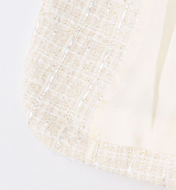 SHIPS KIDS「SHIPS KIDS:110～130cm /セレモニー ラメ ツイード ボレロ ジャケット」|ノーカラージャケット|