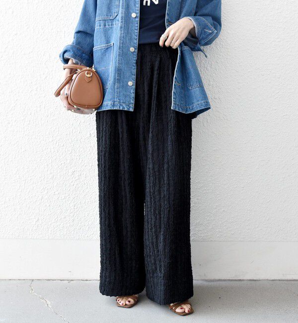 SHIPS any「SHIPS any:〈洗濯機可能〉ウェーブ ジャカード タック ワイド パンツ」|その他|