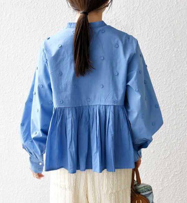 SHIPS any「【WEB限定】SHIPS any:〈洗濯機可能〉フラワー モチーフ ペプラム ギャザー シャツ ブラウス」|シャツ・ブラウス|